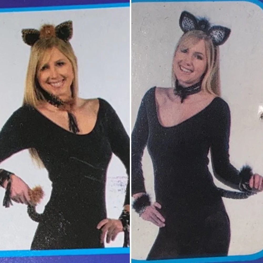 (3) 5 Piece Leopard Cat Costume & (3) 5 Piece Bling Cat Costume Accessories